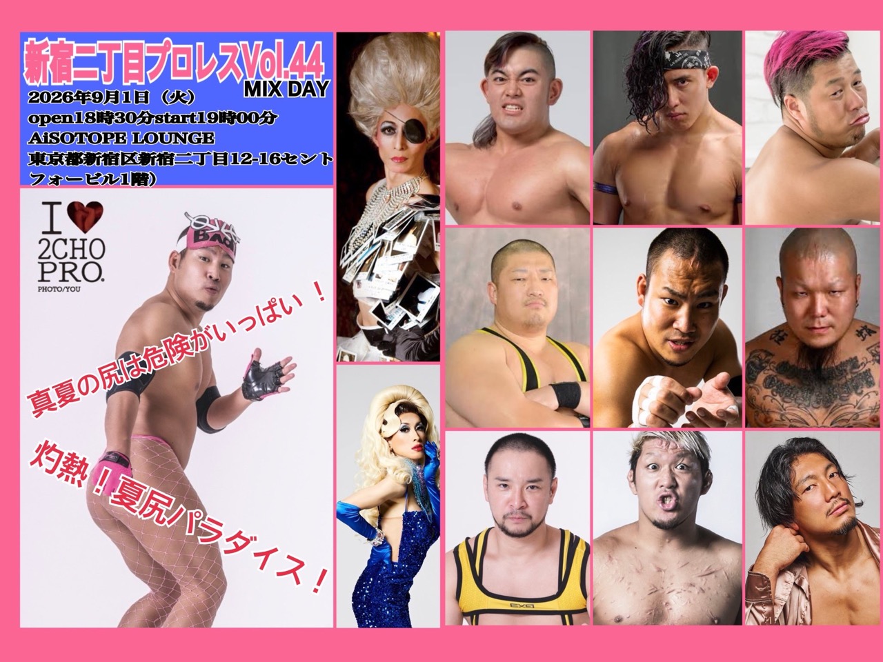 Shinjuku Nichome Pro-Wrestling Vol. 44: Midsummer Butts Are Full of Danger! Scorching Heat! Summer Butt Paradise!